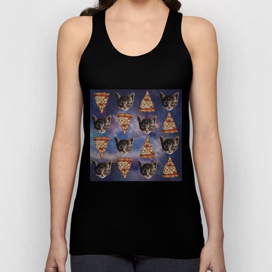 Kitten Pizza Galaxy Unisex Tank Top