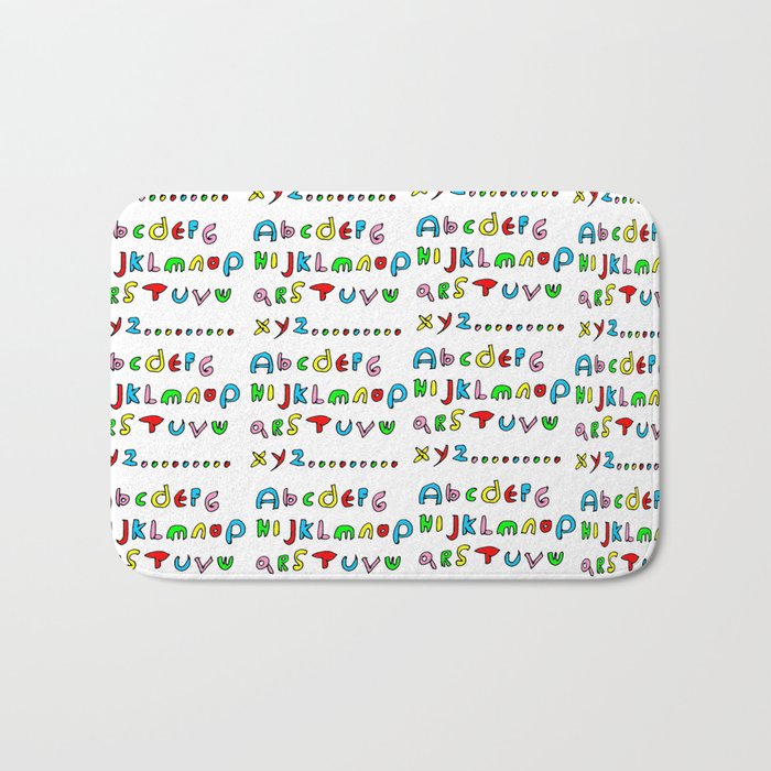 alphabet2-alphabet,letters,child,language,fun,abc,abcdefg,symbols,abecedarium,script,write,writing Bath Mat