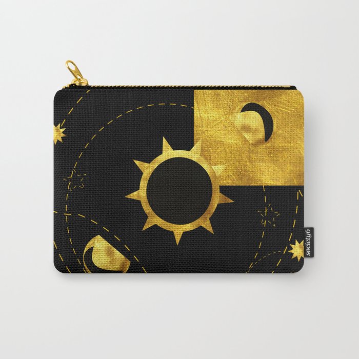 Solar Eclipse black gold Carry-All Pouch