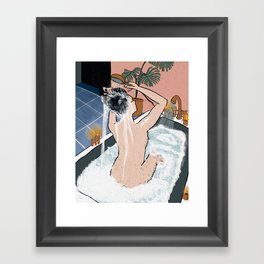 bubble bath night Framed Art Print