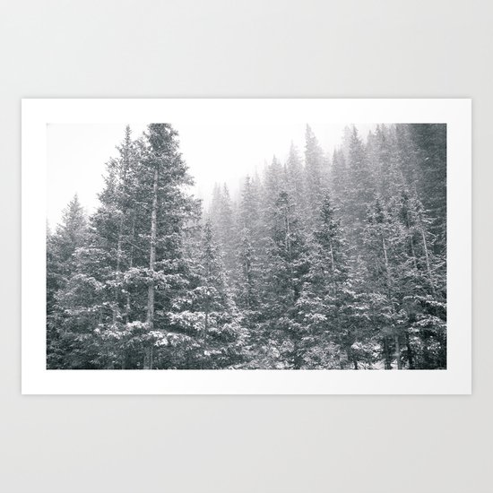 Snowing on the Mountain Art Print