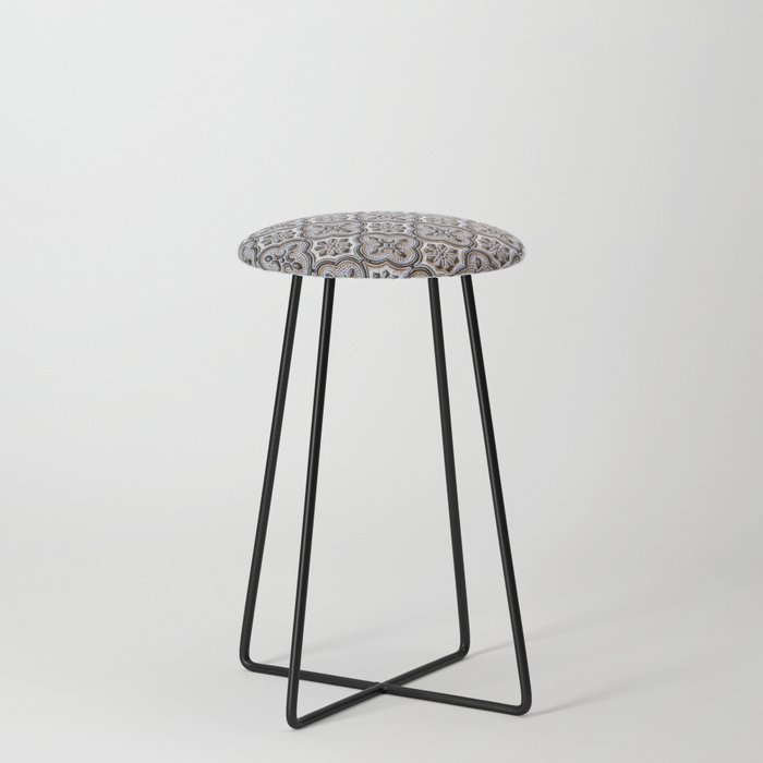 Traditional Pattern Counter Stool