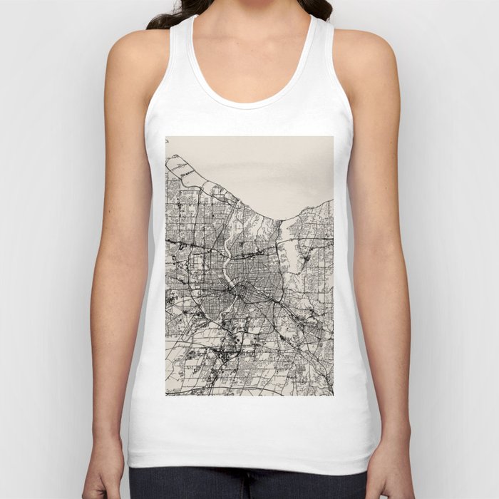 Rochester USA - Black and White City Map Tank Top