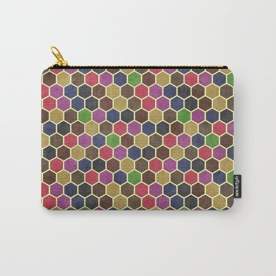 Colorful Seamless Hexagon Geometric Pattern Carry-All Pouch