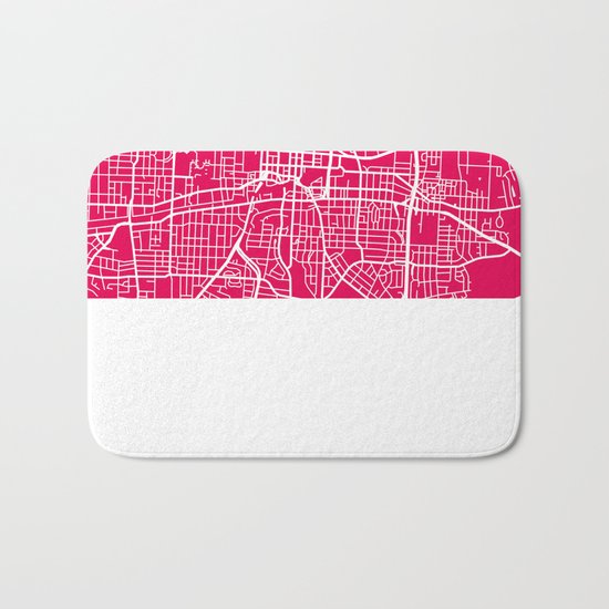 Greensboro map raspberry Bath Mat