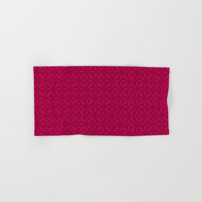 Retro Pattern Dark Raspberry Hand Bath Towel by created.by