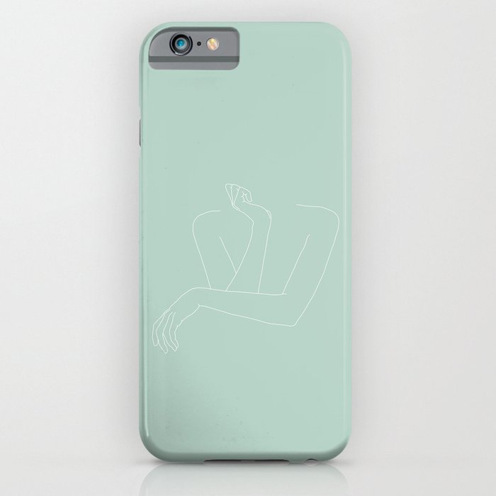Arms and hands minimal line drawing illustration - Anna Green iPhone Case
