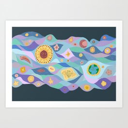 Space Quilt Art Print