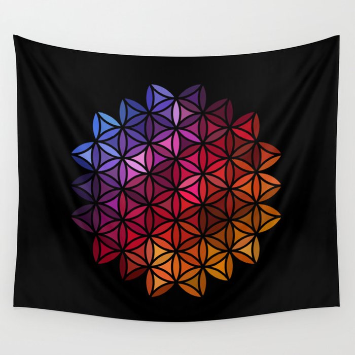 Flower of life mosaic Wall Tapestry
