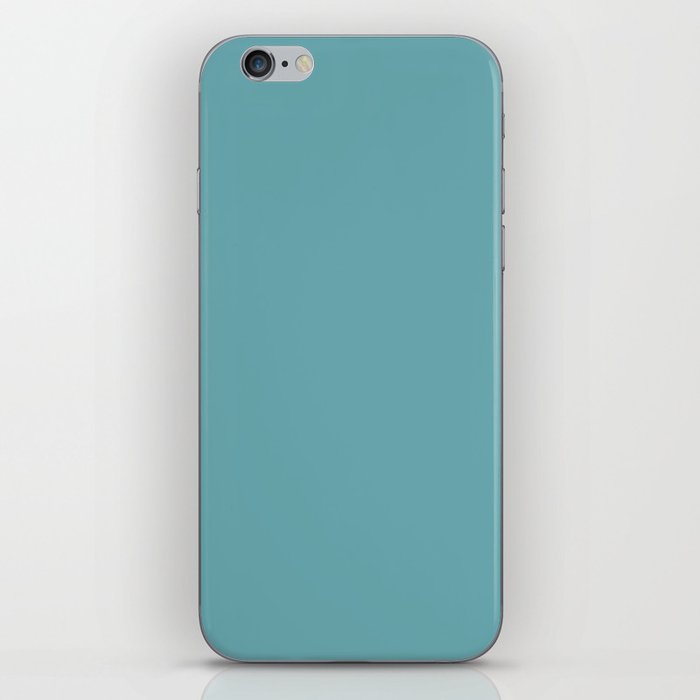 Medium Aqua Blue Solid Color Pantone Aqua Sea 15-4715 TCX Shades of Blue-green Hues iPhone Skin