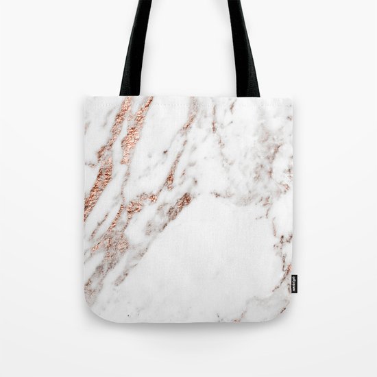 Rose gold foil marble Tote Bag