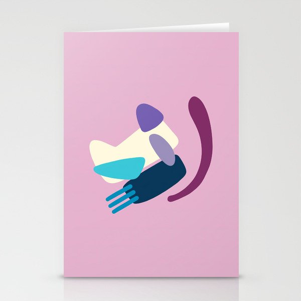 Geometric collage cat 4 Stationery Cards
