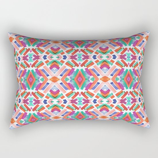 Watercolor Boho Dash 3 Rectangular Pillow