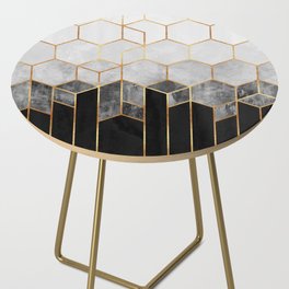 Charcoal Hexagons Side Table