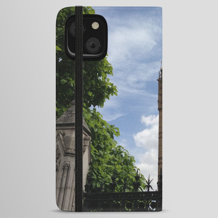 Great Britain Photography - Big Ben Under The Blue Cloudy Sky iPhone Wallet Case