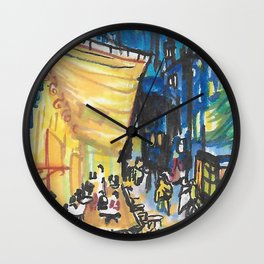 Recomposed: Cafe Terrace at Night Wall Clock