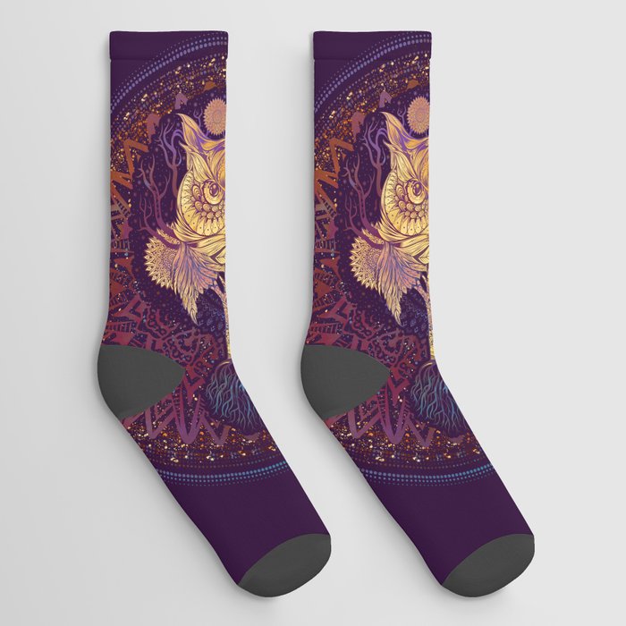 Owl Mandala Socks