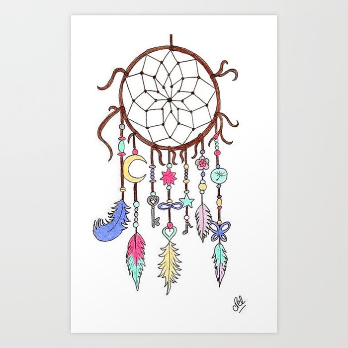dreamcatcher art print by auxcrayonsdenel society6