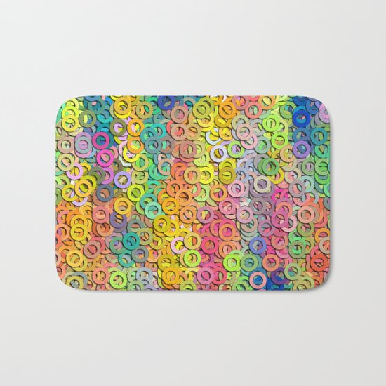 Little colorful rings Bath Mat