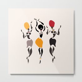 Abstract African dancers silhouette. Figures of african women. Metal Print | Beautiful, Ethnic, Girl, Women, Sketch, Graphicdesign, Graphic Design, Africa, Tribal, Characters 