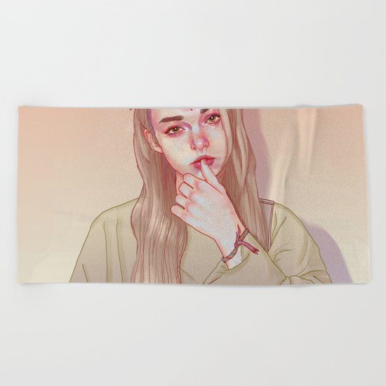 Opened third eye Beach Towel