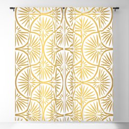 Art Deco Pattern Golden Minimalist Lines  Blackout Curtain