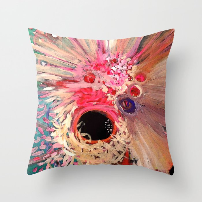 Blossom Throw Pillow | Painting, Digital, Abstract, Nature