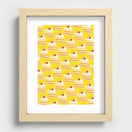 Tropical Cake Pattern - Yellow Recessed Framed Print