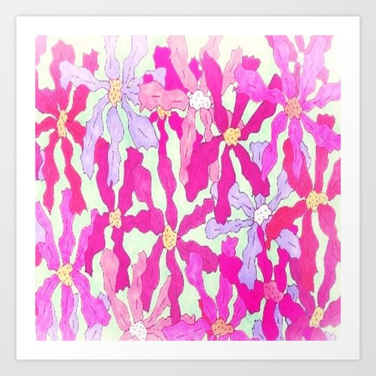 Bright and Hazy Floral Art Print