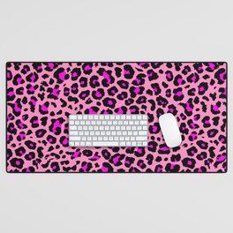 Pink leopard Print Desk Mat
