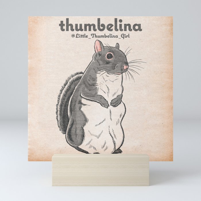 Little Thumbelina Girl: Meerkat Squirrel Mini Art Print