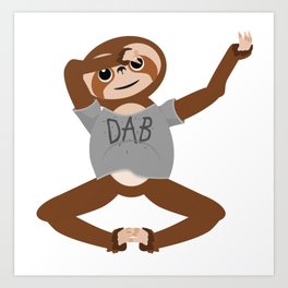 Sloth Dabbing Art Print | Funny, Cutesloth, Slotht Shirt, Dancing, Animaldabbing, Cartoon, Dabs, Digital, Animal, Sloth 