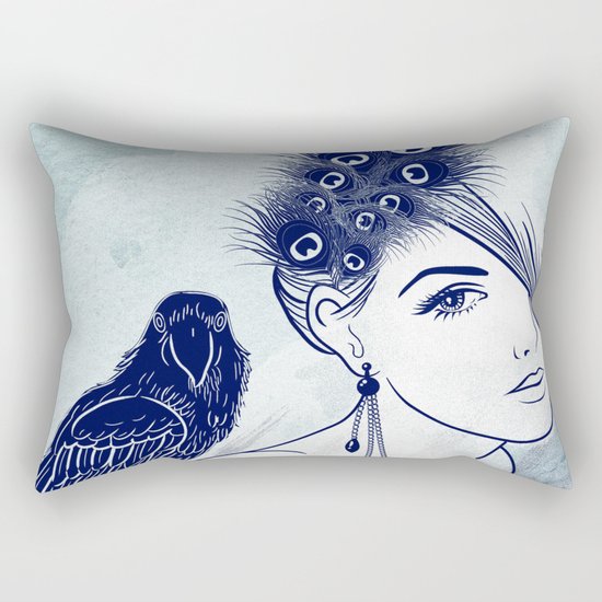 Parrot Girl Rectangular Pillow