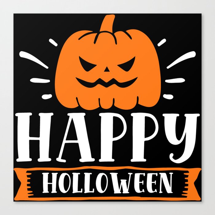 Happy Halloween Spooky Jack-O-Lantern Canvas Print