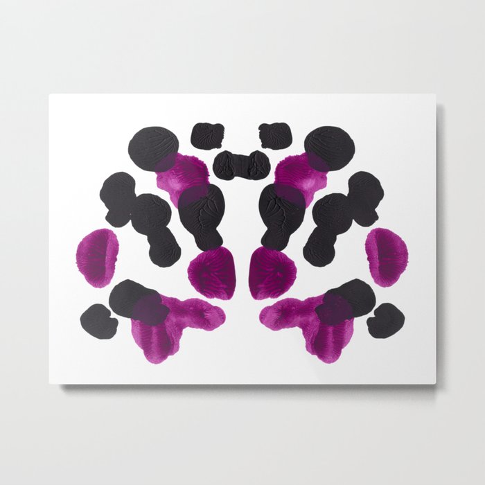 Purple & Black Organic Ink Blot Diagram Metal Print