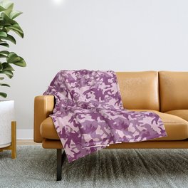 Pink abstract camo pattern  Throw Blanket