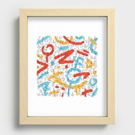Creatures Red Blue Yellow Recessed Framed Print
