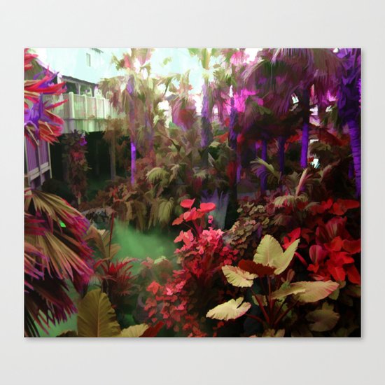 Rainbow Tropical Garden Canvas Print