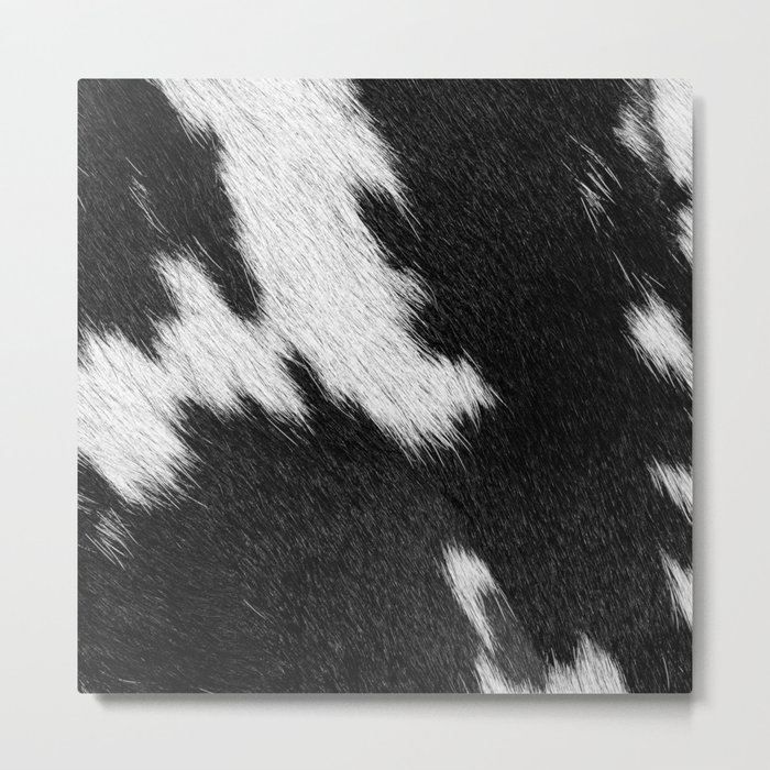 Black and White Cow Fur Detail (Digitally Created) Metal Print