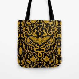 Cicada Oak Damask Tote Bag