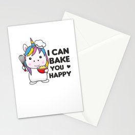 I Can Bake You Happy Sweet Unicorn Bakes Stationery Card