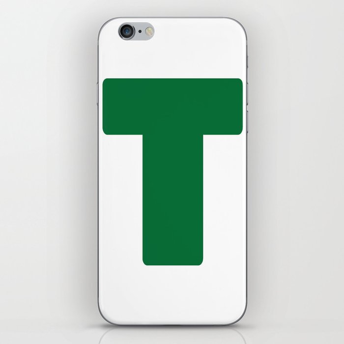 T (Olive & White Letter) iPhone Skin
