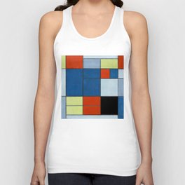 Piet Mondrian (Dutch, 1872-1944) - Great Composition C with Black, Red, Gray, Yellow and Blue - Date: 1920 - Style: De Stijl (Neoplasticism), Abstract, Geometric Abstraction - Oil on canvas - Digitally Enhanced Version (2000 dpi) - Unisex Tank Top