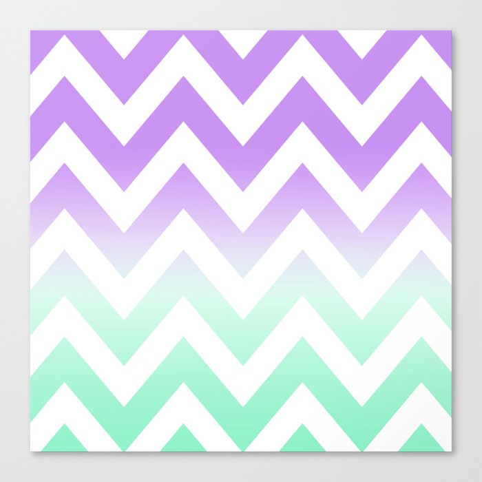 Green Amp Purple Chevron Fade Canvas Print By Nataliesales