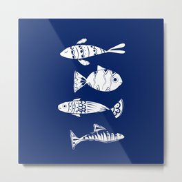 Sea fishes Metal Print | Other, Drawing, Sailorgift, Sealife, Ink Pen, Cutefishes, Digital, Fish, Oceandecor, Modernnautical 