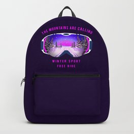 Ski goggles. The Mountains are calling Backpack | Graphicdesign, Lifestyle, Skitrack, Activity, Ski, Freeride, Wintersport, Snowboarding, Freerider, Skiing 