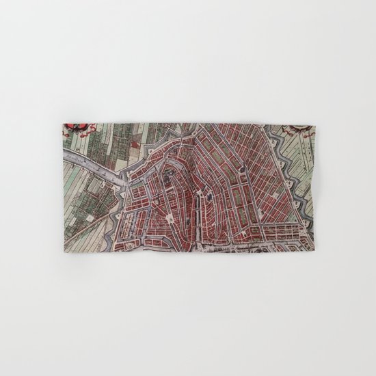 Replica city map of Amsterdam 1652 Hand & Bath Towel