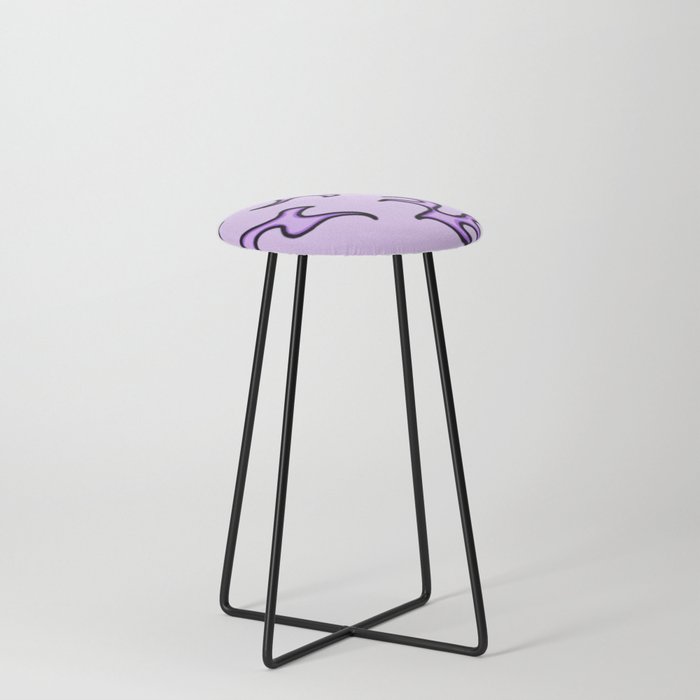 Purple Flames Counter Stool