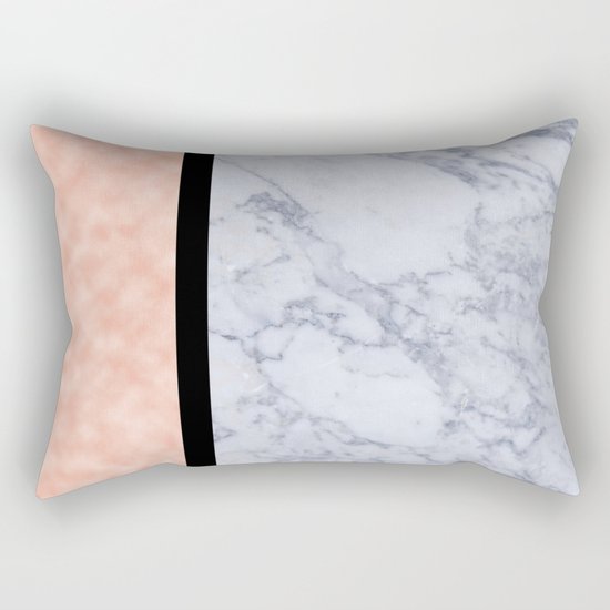 Modern candy pink and marble Rectangular Pillow
