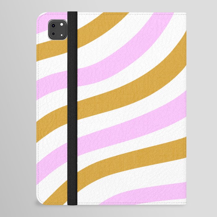 Pastel Pink and Gold Stripes iPad Folio Case